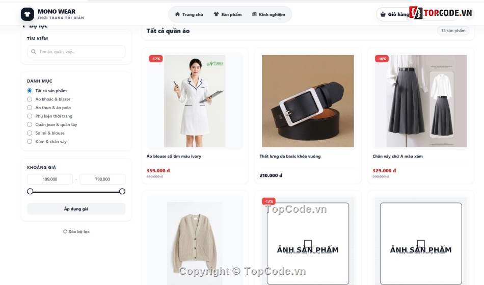 bán quần áo,Website bán quần áo,Web bán áo quần